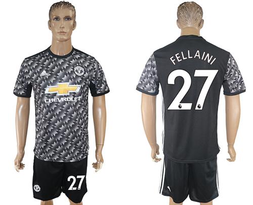 Manchester United #27 Fellaini Black Soccer Club Jersey